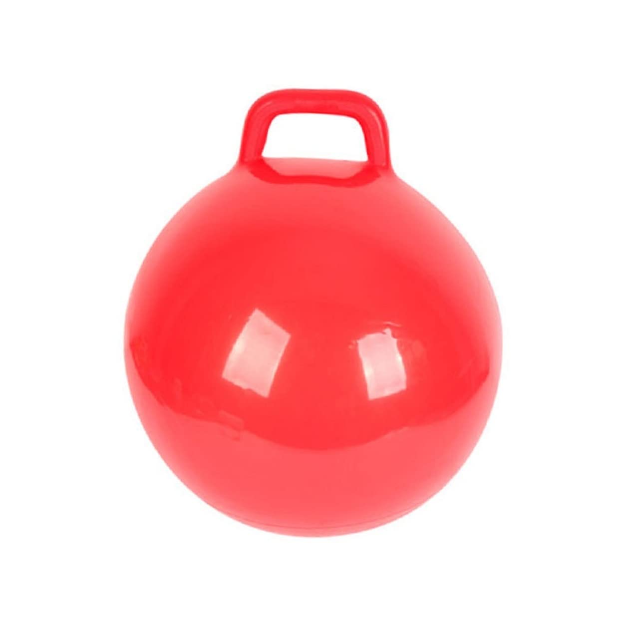 Toddmomy Inflatable Hop Ball Red Bounce Ball with Handle for Indoor Promotes Coordination and Balance Skills for Ages