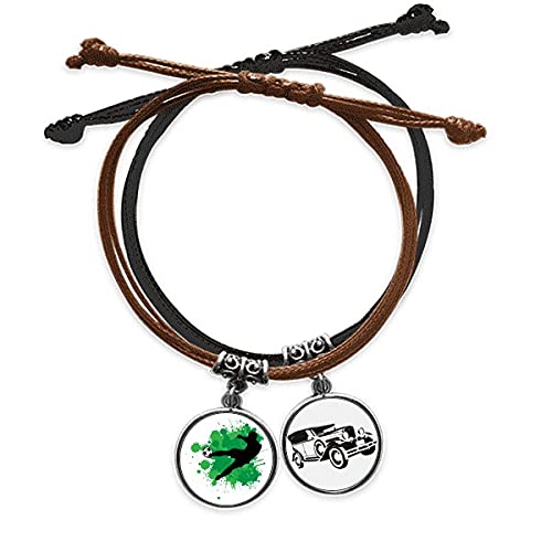 Bracelet foot en corde et cuir avec minibus le cadeau idéal pour joueur