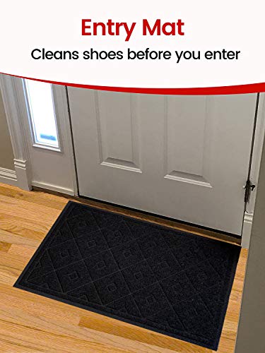 SlipToGrip Universal Door Mat – Plaid Design Size 35” x 23” – Anti Slip, Durable & Washable – Duraloop Mesh Entrance Outdoor & Indoor Welcome Mat – Dirt and Dust Absorber