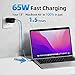 USB C Charger Baseus 65W GaN Charger 3 Ports Foldable USB C Wall Charger, Fast Charger Block for iPhone 13/12 Pro Max/11, iPad Pro, Chrome Book,Samsung S22 S21, MacBook Pro/Air, Laptops, (Black)