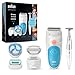 Produktbild Braun Silk-épil 5 Epilierer Damen für Haarentfernung / Haarentferner, inkl. Bikinitrimmer (Haartrimmer Intimbereich), Trimmer und Massage für Körper, Geschenk Frau, 5-815, weiß/blau