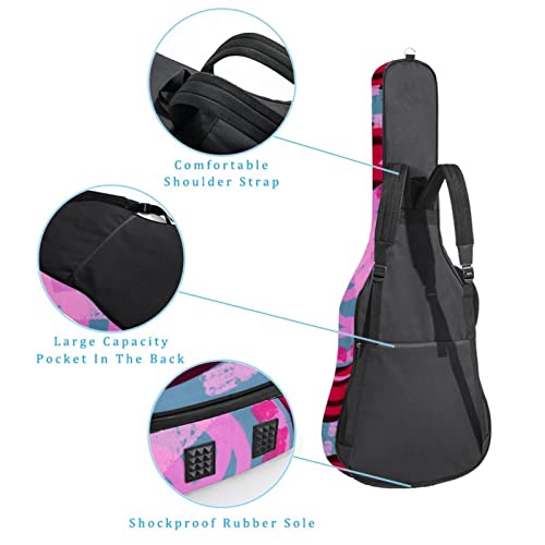 Housse de protection pour guitare acoustique Rose Épaisseur 1 cm, Multicolore 05, 42.9×16.9×4.7 in, Organiseur de sac - Les Beatles, Paul McCartney, John Lennon, RIngo Starr, George Harrison Housse de protection pour guitare acoustique Rose Épaisseur 1 cm, Multicolore 05, 42.9x16.9x4.7 in, Organiseur de sac – Image 4