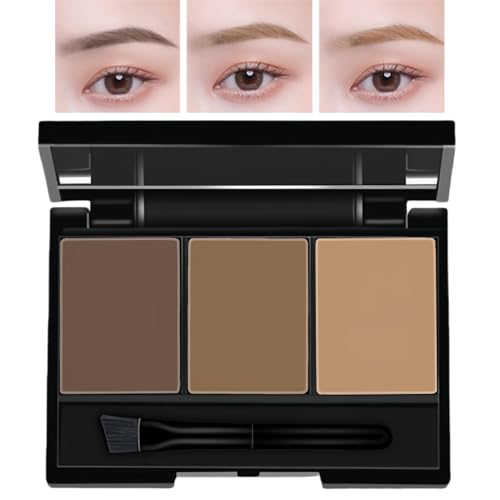 Eyebrow Powder Brow Shaping Kit,Eyebrow Powder Sculpting Kit,Eyeb/row Pow/der Palette Set With Brush and Mir/ror for Defining,Available in Dark & Light Brown Shades,3 Colors Eyeb/row Shaping Ki/t#01
