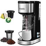 Single Serve Coffee Maker for K Cup Pod Ground Coffee,Mini Coffee Maker 2 In 1,One Cup Coffee Maker...