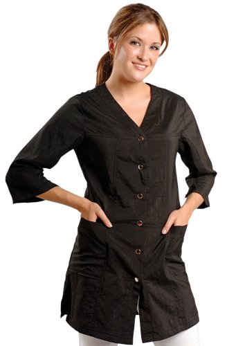 JMT Beauty 3/4 Sleeve Black Salon Smock (XS (0-4)) JMT Beauty 3/4 Sleeve Black Salon Smock (XS (0-4))