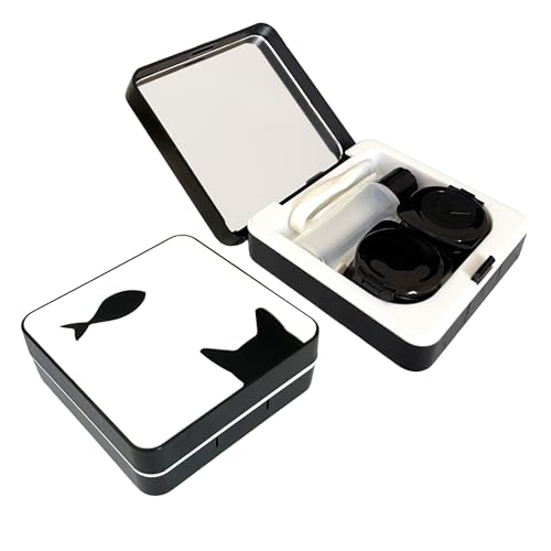 Howinn White Contact Lens Case Travel Size, Cat Eye Contact