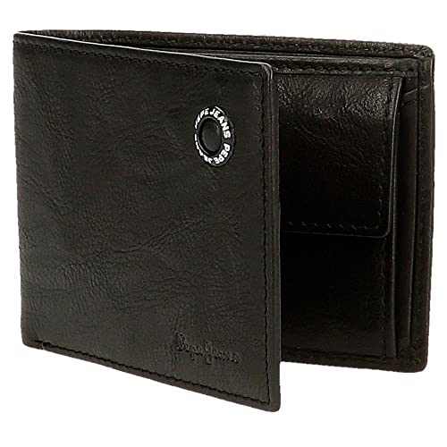 Pepe Jeans Unisex. 7377131 Badge Leather Wallet Preto (Osfa), Casual, Pele - 5