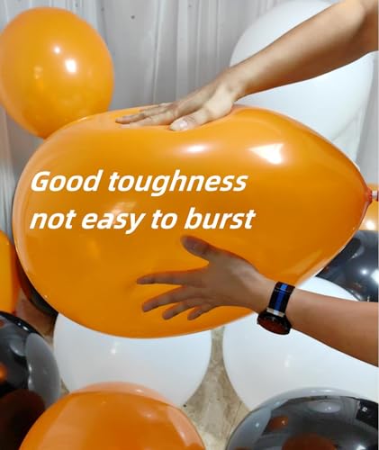 Image of 90 Pack Black White Orange Balloons 18 inch Latex Party Balloon Bulk for Halloween Various Party Events Decorations