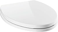 Delta Morgan 811903-WH Elongated Slow-Close Toilet Seat with NoSlip Bumpers - White, Easy Install