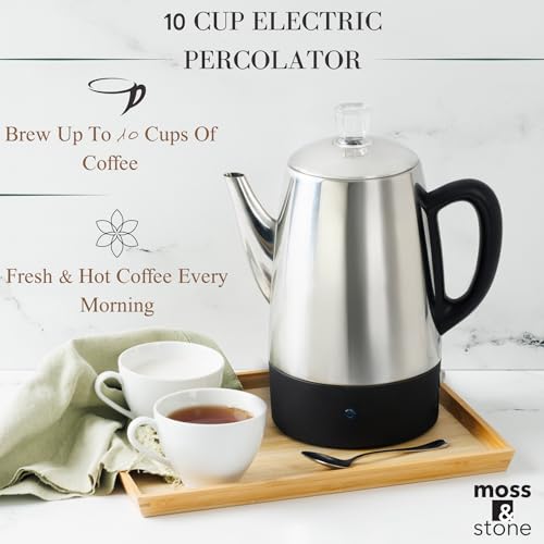 Moss & Stone Electric Coffee Percolator, Camping Coffee