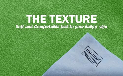 Image of Maximus Waterproof Quick Dry Sheet for Baby Pack of 3 | Bed Pad Extra Absorbent Washable Matress Protector | Bed Protector Sheet for Toddler Children (140x100cm) (NBLUE, Green & Orange, Large)