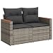 Produktbild vidaXL Gartensofa mit Kissen 2-Sitzer, Sofa mit Staufach unter Sitzfläche, Terrassensofa mit abnehmbarem waschbarem Bezug, Gartenmöbel Sofagarnitur, Grau Poly Rattan