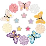 Mon Caramel 15pcs Iron on Patches for Clothes - Embroidered Patches - Perfect for Hats & Backpacks! 3 - Sized Cotton Appliques, Bonus Thread, Vibrant Blue Colors