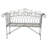 dekorative ausgefallene Garten-Bank Sitz-Bank Lieblingsplatz Metall antikgraue Vintage Shabby Optik Landhaus-Stil nostalgisch