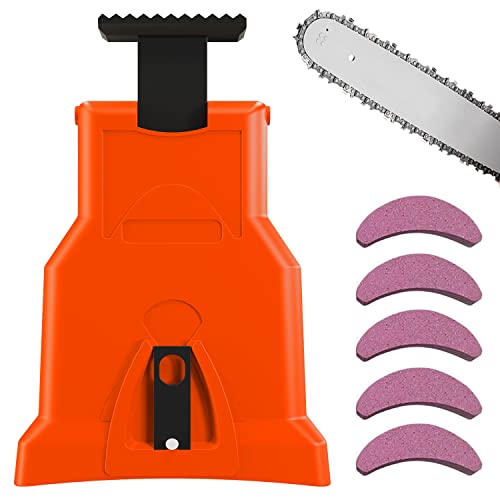 Affuteuse de chaine tronconneuse avec kit 5 pierres a aiguiser affuteuse chaine tronconneuse affuteur chaine tronçonneuse aiguiseur chaine tronconneuse kit affutage chaine tronconneuse orange