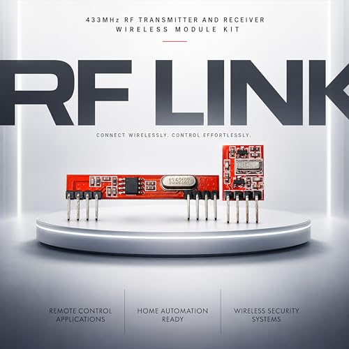 Image of Electronic Spices 433MHz RF Transmitter Receiver Wireless Module Kit | Long Range RF Module for Remote Control & DIY Projects