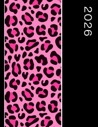 Leopard print appointment book 2026: Pink animal print 2026 appointment