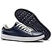 U.Ofeiy Men's Golf Shoes Professional Spikeless Leather Sneakers Non Slip Low Top Lightweight Comfort Travel Walking Shoes Blue 13