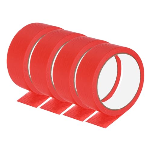 Image of PATIKIL Masking Tape 1.4 Inch Wide, 4 Roll 22 Yard Painters Tape Bulk No Residue Craft Tape for Wall Painting Labeling Car Painting Home DIY Flower Crafts Decoration, Red