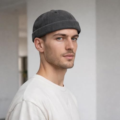 BharatBazaar Men's Grey Fisherman Beanie - Image 7