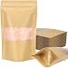 Blisstime Stand Up Pouch Bags, 50 Pack Kraft Pouch with Tear Notch and Matte Window, Resealable Zip Lock Food Storage Bag (4.7IN X 7.8IN)