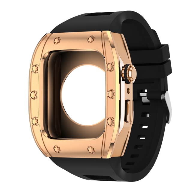 Kit modification Apple Watch avec lunette métal antichoc et bracelet sport agate