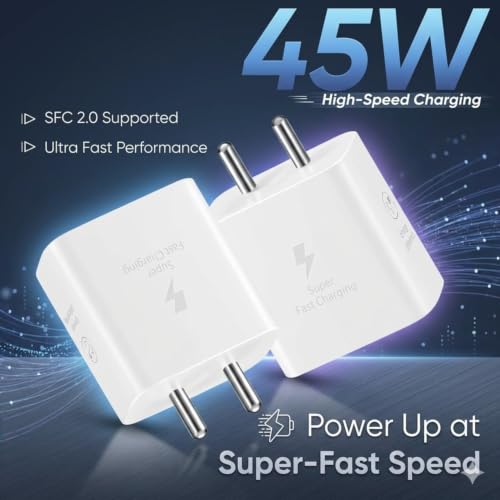 Image of Scalebee 45W Fast Charger Type C to C Cable, White | PD 3.0, Super Fast Charging 2.0, Compatible for Samsung Galaxy S24 Ultra S23 S22 Plus A Series