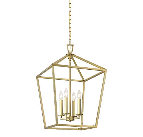 Savoy House 1-321-4-322 Townsend 4-Light Foyer Pendant In A Warm Brass Finish (17" W X 26" H) #TOP2