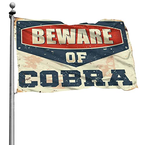 Drapeau de la chambre Beware of Cobra grand tissu mural de 152 x 244 cm