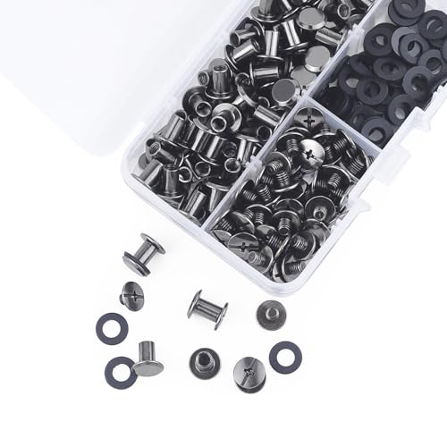 JJWNMLL 90 Sets Chicago Screw Posts, Rivet Chicago Binding Screws, Metal Rivet Replacement Repair for Bags Collar, Harness - Image 3