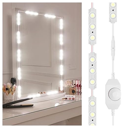 Viugreum Luces LED de Espejo,Luces de camerino,DIY Lámpara para Espejo de maquillaje, Luces Modulos Para espejo,armario,estantería,tocador,60 Bombillas LED