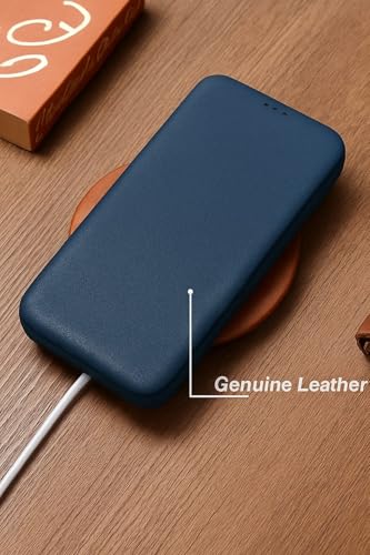 Image of WHITBULL PU Leather Magnetic Premium Flip Cover with 2 Card Slot for iPhone 17 - Blue