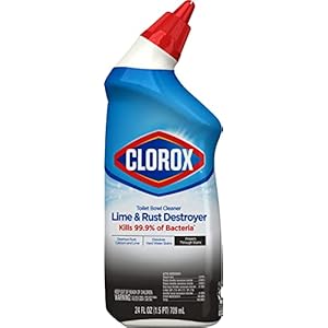 Clorox Toilet Bowl Cleaner Lime & Rust Destroyer, Automatic Toilet Bowl Cleaner, Healthcare Cleaning and Industrial Cleaning, 24 Ounces (Packaging May Vary) – 00275