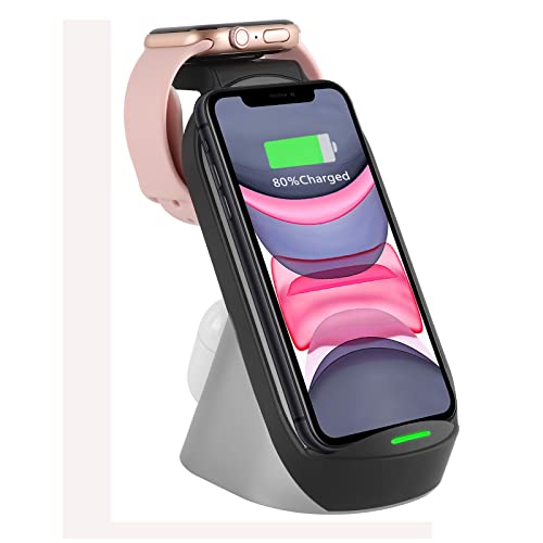 Wireless Charger iPhone 3 in 1 Fast Qi Wireless Charging Station Charger Stand Charging Dock Gift for Girl Boy Adults for Apple Watch 7 6 SE 5 4 3 2,Airpods Pro/2,iPhone 14/13/13 Pro/13 Mini/12/11/X/8