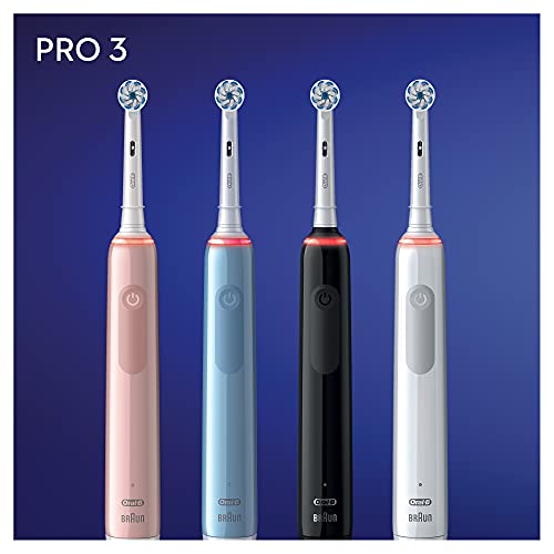 Oral-B PRO 3 3000 Sensitive Clean Elektrische Zahnbürste/Electric Toothbrush, mit 3 Putzmodi inkl. Sensitiv und visueller 360° Andruckkontrolle für Zahnpflege, Designed by Braun, blau – Bild 6