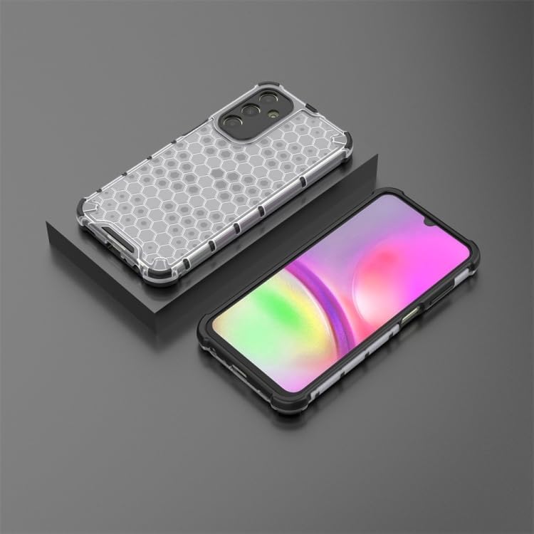 Image of Lustree TPU Honey Comb Armor Shock Proof Back Cover for for Samsung Galaxy A25 5G (Transparent)