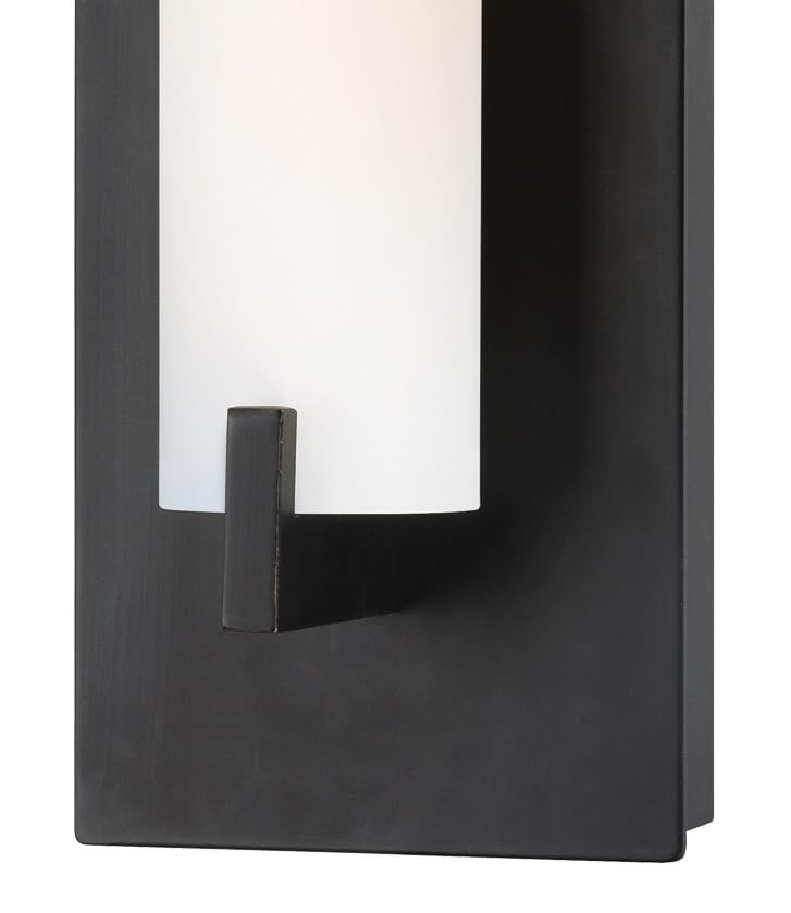Image of GEORGE KOVACS P5040-37B-L Tube LED Wall Sconce, 1-Light, 12 Total Watts, 13.25-in H x 4.75-in W, Dark Restoration Bronze