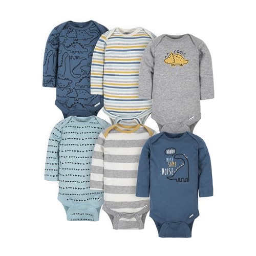 Gerber Baby Boys 6-pack Long-sleeve Onesies Bodysuit And Toddler T-Shirt Set