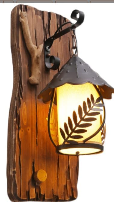 Candle Sconces Wall Decor: Set of 2 Farmhouse Wood Candle Holder Indoor Black Metal Lantern Decorations for Living Room Front Porch Yard(Leaf)