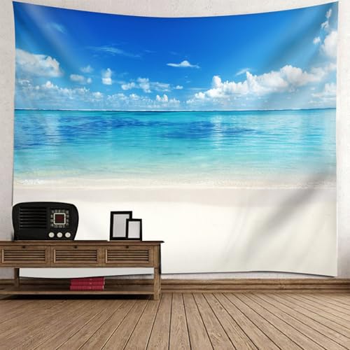Tapisserie décoration murale chambre 200x200cm grand format paysage mer et ciel bleu
