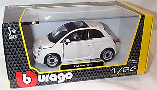 Corgi burago plain white fiat 500 2007 car 1:24 scale diecast model