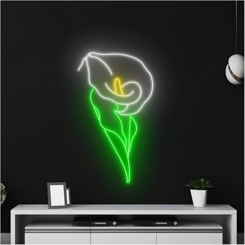 Plante fleur néon calla lumineux 50 cm à éclairage LED doux pour fille