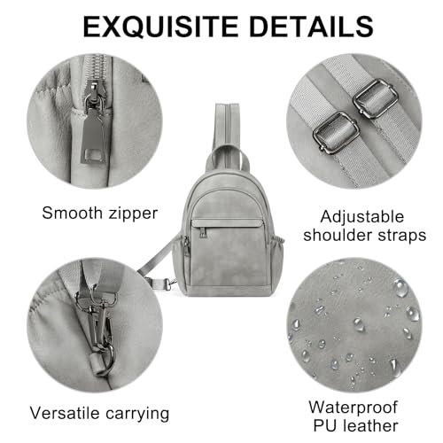 Image of CLUCI Sling Bag for Women Leather Women's Backpack Small Convertible Backpack Purse Crossbody Bag for Travel