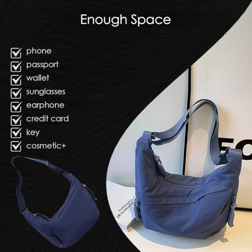 Image of Lyrovo Travel Crossbody Crescent Bags for Women Over Shoulder Purse with Zipper Half Moon Sling Bag & Waist Bag Unisex Chest Bag