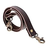 Tracolla di ricambio per borsa in vera pelle, 60 cm, color caffè