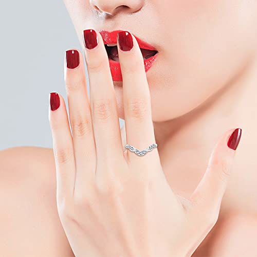 Uloveido Double Infinity Twisted Wedding Ring Guard Enhancer in Sterling Silver for Women with Cubic Zirconia Size 6-9 Y15233