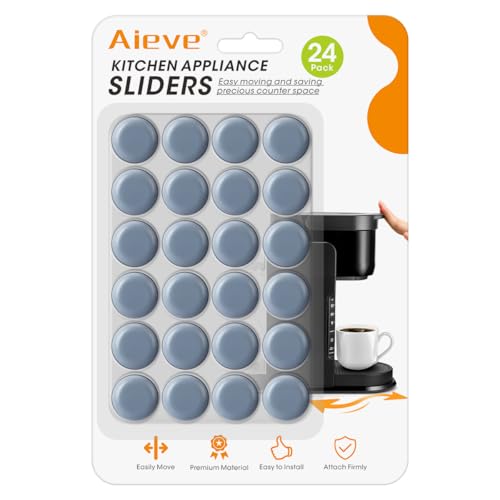 Aieve Appliance Slider, 24 Pcs Small Appliance Rollers Kitchen Gadgets, Self Adhesive Caster Wheels Kitchen Finds Home Must Have Countertop Accessories for Mixer Coffee Maker Air Fryer