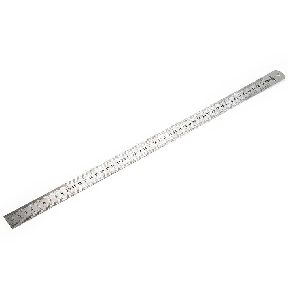 That Sensibility™ - 50cm Ruler Metal Measures in Centimeters (Metric) & Inches (Imperial)/ Stainless Steel.
