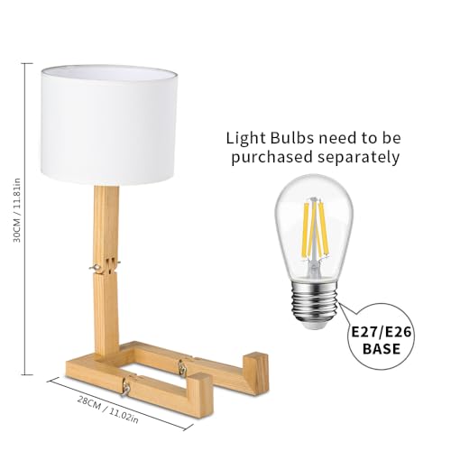 MUMENG Robot Table Bedside Lamps with Fabric Lampshade, E27 Bulb - Image 4