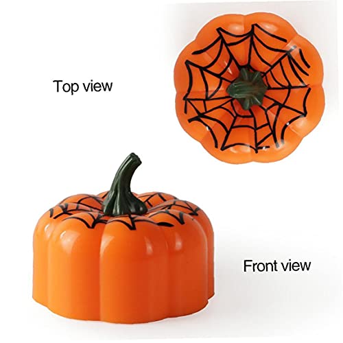 Pompoen Light LED Battery Tea Lights Flameless Halloween Pumpkin Candles verzachten The Light Orange 12st - Image 8